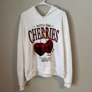 Aelfric Eden Streetwear Cherry Print Hooded Sweatshirt Size M